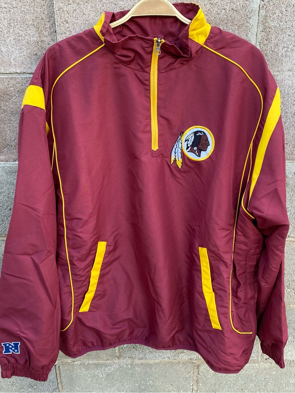 Washington Redskins Jacket Mens 2XL Red NFL Football Pullover Windbreaker XXL